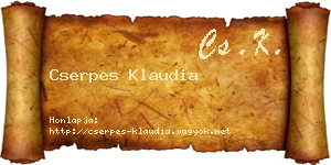 Cserpes Klaudia névjegykártya